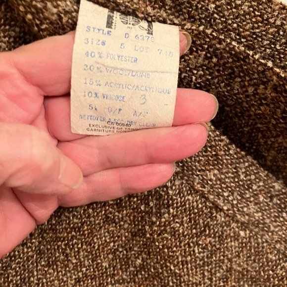 Brown tweed wrap around skirt size 5 - Picture 3 of 5